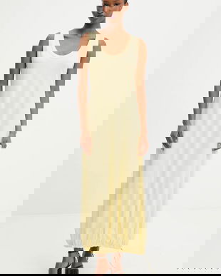 Answear Lab rochie culoarea galben, midi, drept