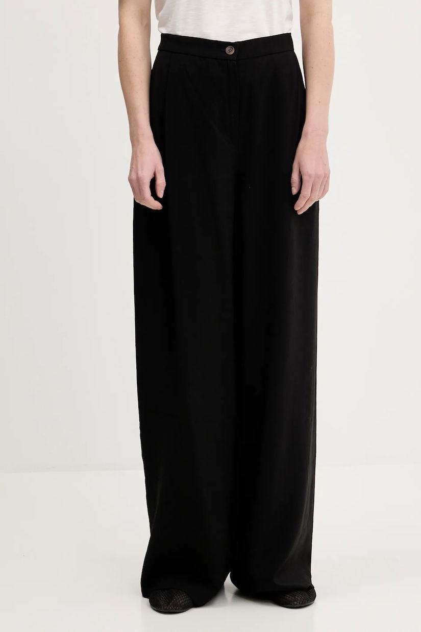 Answear Lab pantaloni culoarea negru, lat, high waist