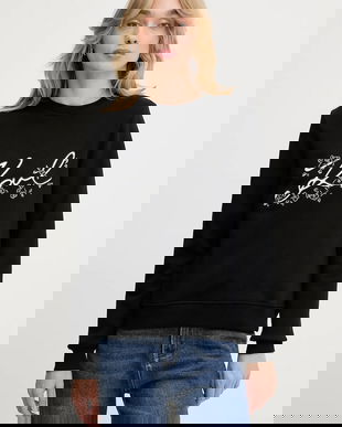 Karl Lagerfeld bluză culoarea negru, cu imprimeu, A3W20010