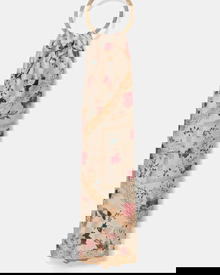 Answear Lab o esarfa din amestec de matase culoarea bej, modelator