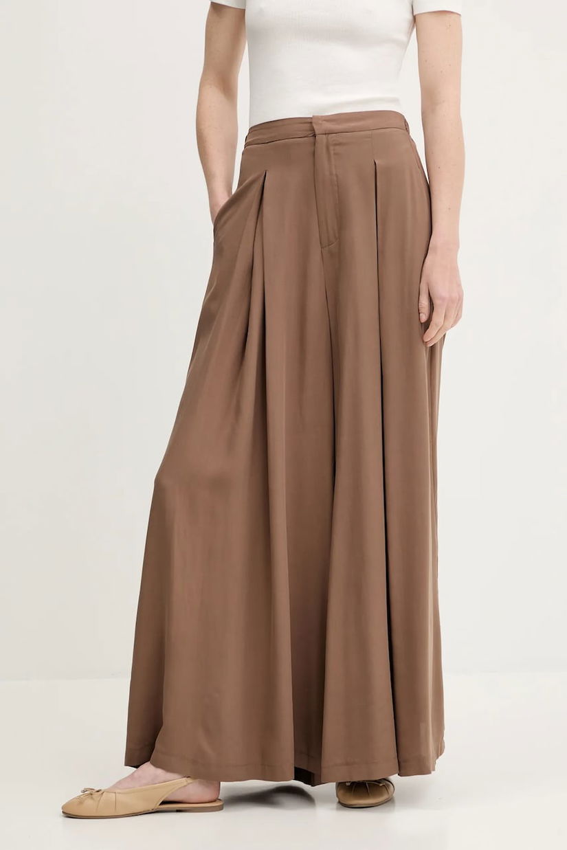 Answear Lab pantaloni culoarea maro, lat, high waist