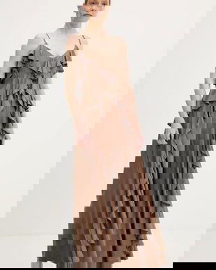 Answear Lab top culoarea maro, neted