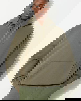 Vans bluza Premium Standards Surplus Po Hoodie LX barbati, culoarea verde, cu glugă, neted, VN000GVQCHZ1