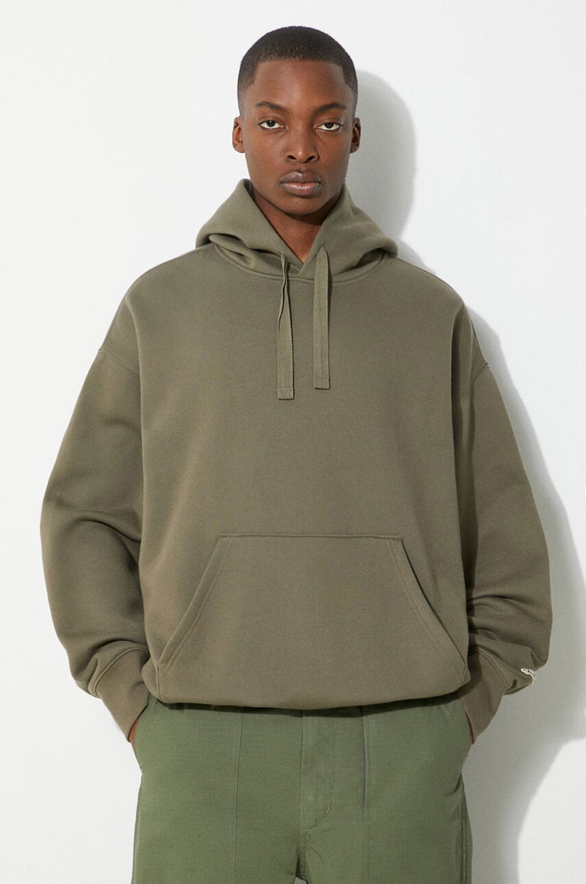 Vans bluza Premium Standards Surplus Po Hoodie LX barbati, culoarea verde, cu glugă, neted, VN000GVQCHZ1