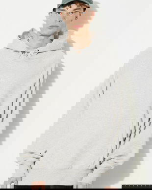 Vans hanorac de bumbac Premium Standards Hoodie Fleece LX barbati, culoarea bej, cu glugă, melanj, VN000GZ1RKZ1