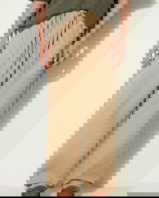 Vans pantaloni de bumbac Premium Classics LX Easy Trouser culoarea bej, VN000GZ2SQ71