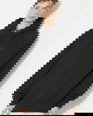 Vans hanorac de bumbac Premium Standards Hoodie Fleece LX barbati, culoarea negru, cu glugă, neted, VN000GZ1BLK1