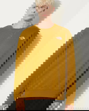 The North Face bluza Essential Relaxed Crew barbati, culoarea verde, neted, NF0A89ET1OB1