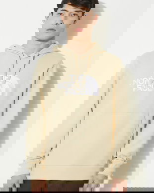 The North Face hanorac de bumbac M Light Drew Peak Pullover Hoodie barbati, culoarea bej, cu glugă, cu imprimeu, NF00A0TE8D61