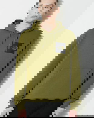 The North Face hanorac de bumbac M Fine Hoodie barbati, culoarea verde, cu glugă, cu imprimeu, NF0A5ICXPIB1