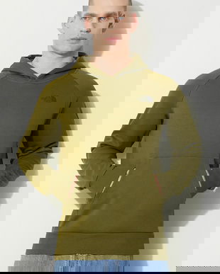 The North Face hanorac de bumbac M Raglan Redbox Hoodie bărbați, culoarea verde, cu glugă, cu imprimeu, NF0A2ZWUPIB1