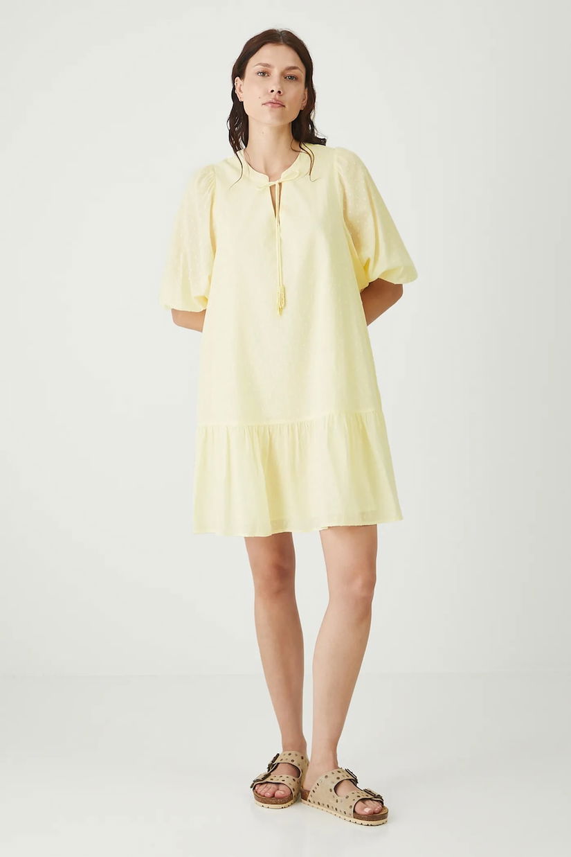 Medicine rochie din bumbac culoarea bej, mini, oversize