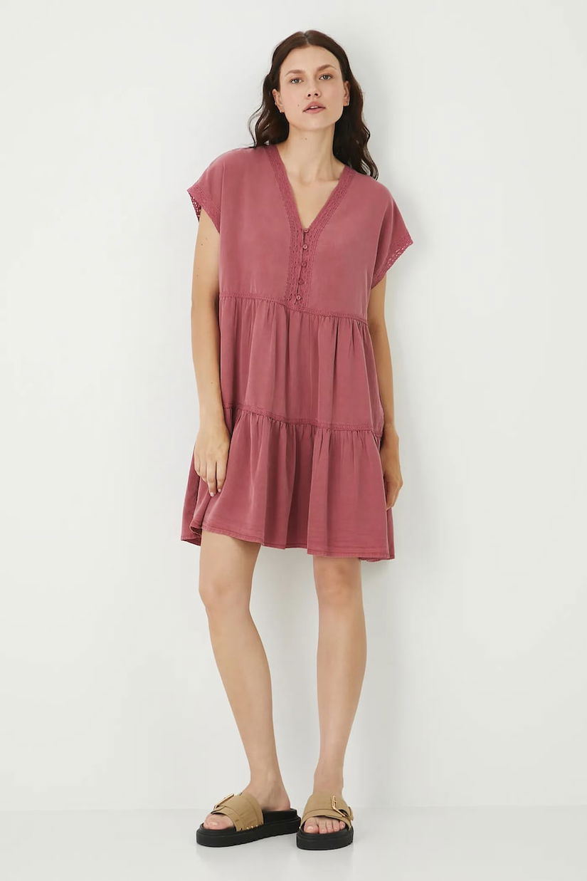 Medicine rochie culoarea roz, mini, oversize