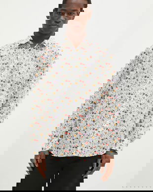 Paul Smith cămașă din bumbac bărbați, culoarea alb, cu guler clasic, regular, M1R-800P-P02562