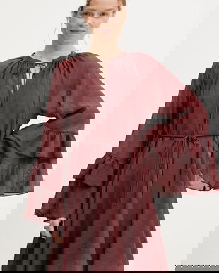 Answear Lab rochie culoarea bordo, mini, evazată