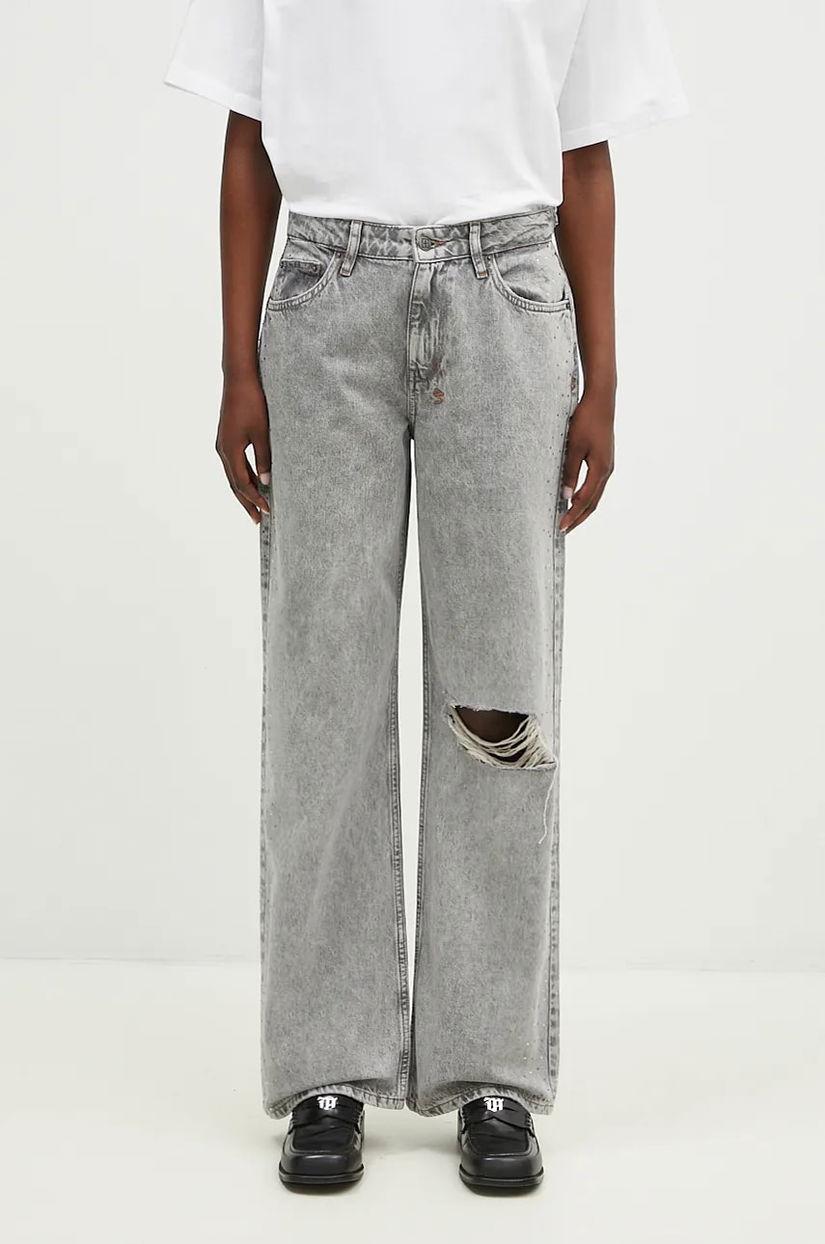 KSUBI jeans Low Rider Dime Krystal Trashed femei high waist, WFA24DJ008