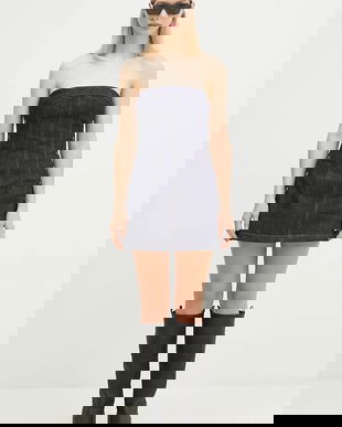 KSUBI rochie din denim Hotline culoarea bleumarin, mini, mulată, WFA24DR002