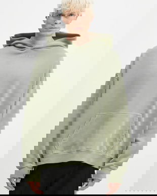 KSUBI hanorac de bumbac Sott Ekcess barbati, culoarea verde, cu glugă, cu imprimeu, MFA24FL003