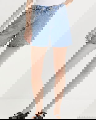 Levi's pantaloni scurți jeans uni, high waist, 003KI