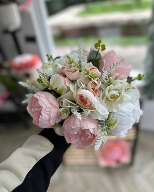 Buchet mireasa, flori de matase