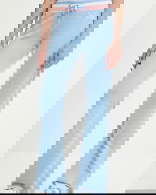 Juicy Couture pantaloni de trening din velur CHRISTINE STRIPE LOW RISE uni, JCWBJ225352