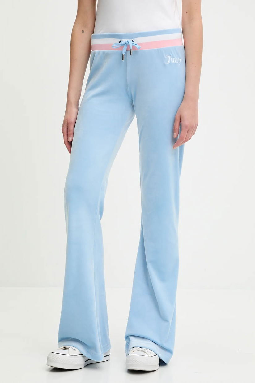 Juicy Couture pantaloni de trening din velur CHRISTINE STRIPE LOW RISE uni, JCWBJ225352