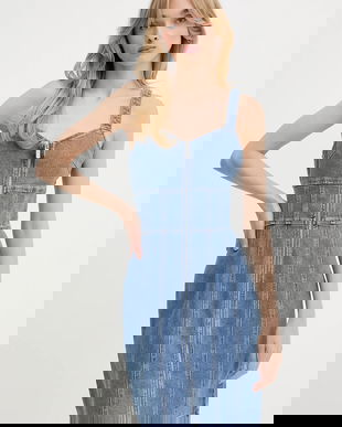 Morgan rochie jeans mini, drept, RSTRAP