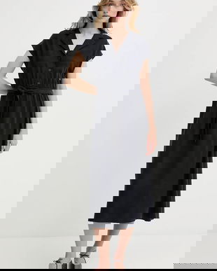 Marc O'Polo rochie culoarea bleumarin, midi, evazați, 5000006770