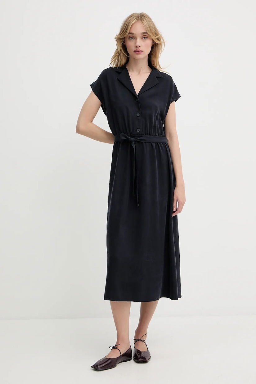 Marc O'Polo rochie culoarea bleumarin, midi, evazați, 5000006770