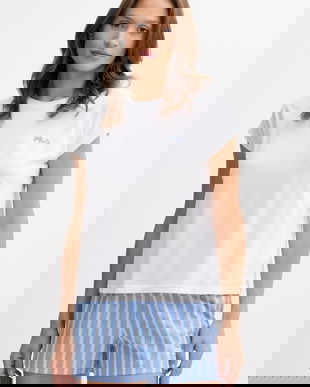 Fila set de pijama de bumbac culoarea alb, satin, FPS4210