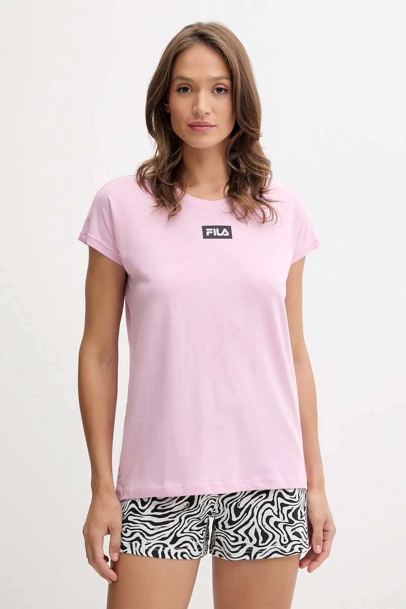 Fila pijamale de bumbac culoarea roz, bumbac, FPS4207