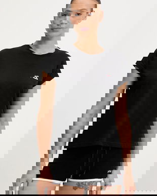 Fila pijama culoarea negru, bumbac, FPS4198