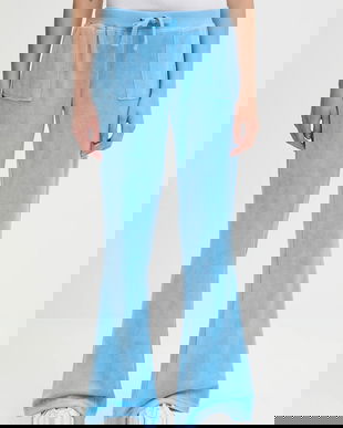 Juicy Couture pantaloni de trening din velur CAISA LOW RISE PANT uni, JCSEBJ008