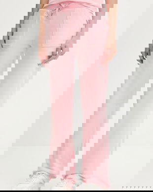 Juicy Couture pantaloni de trening DEL RAY POCKETED PANT culoarea roz, uni, JCAP180