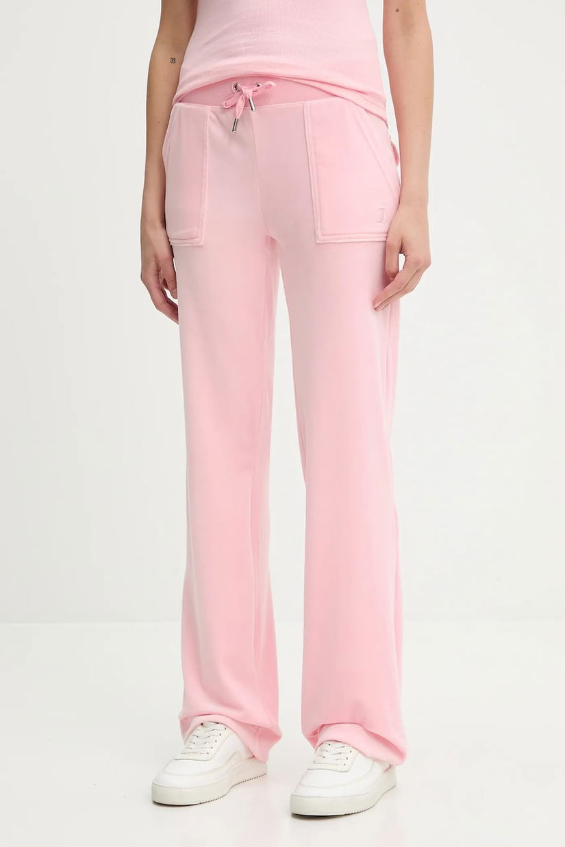 Juicy Couture pantaloni de trening DEL RAY POCKETED PANT culoarea roz, uni, JCAP180