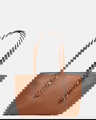 MICHAEL Michael Kors poșetă de piele QUINN culoarea maro, 30T5GQNT2L