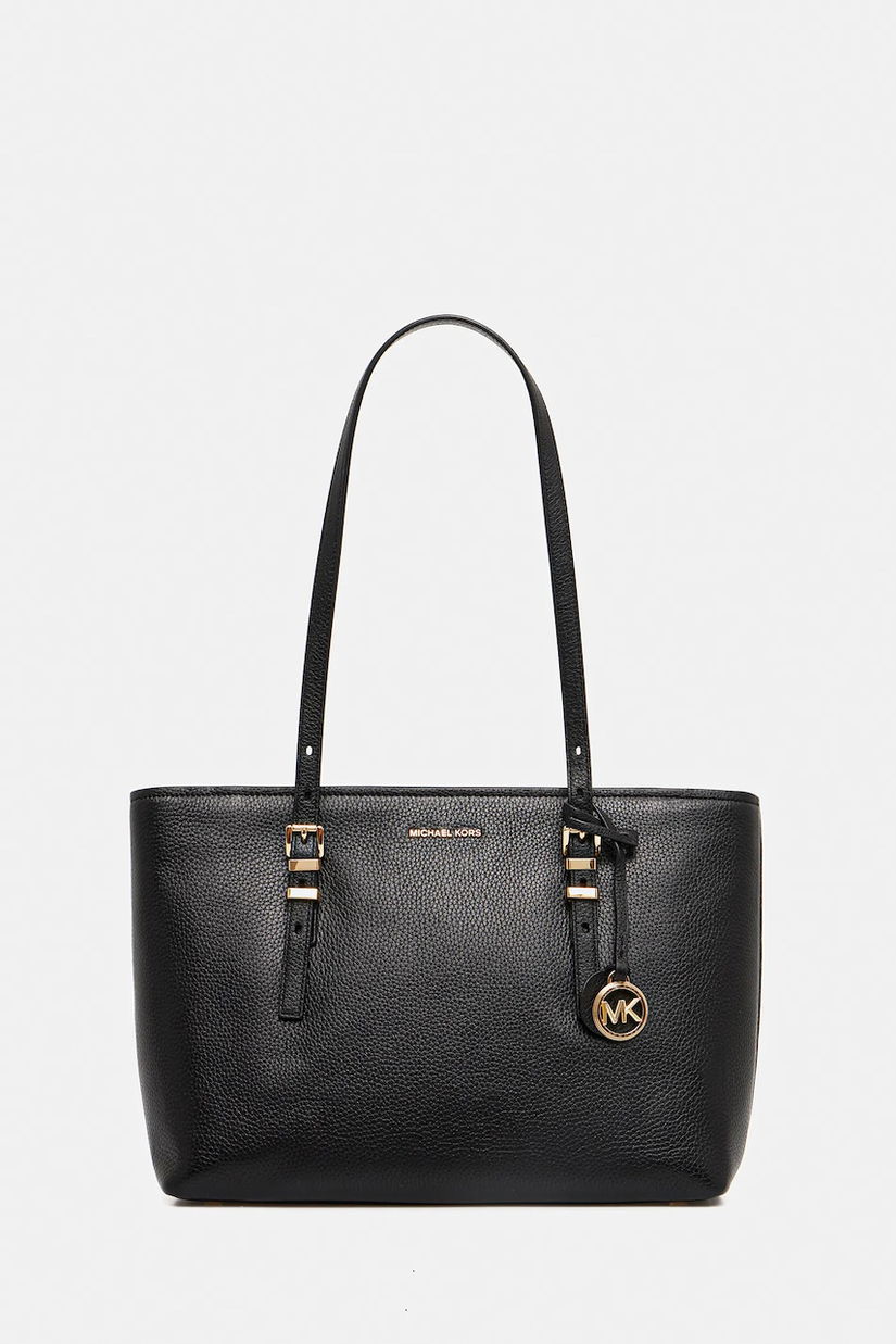 MICHAEL Michael Kors poșetă de piele QUINN culoarea negru, 30T5GQNT2L