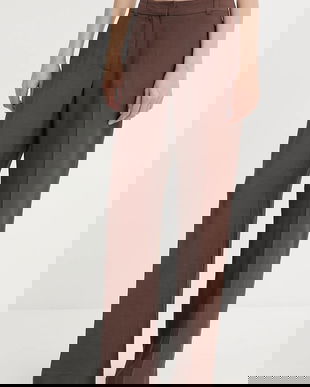 Samsoe Samsoe pantaloni din amestec de in SALARAY culoarea maro, lat, high waist, F25200023