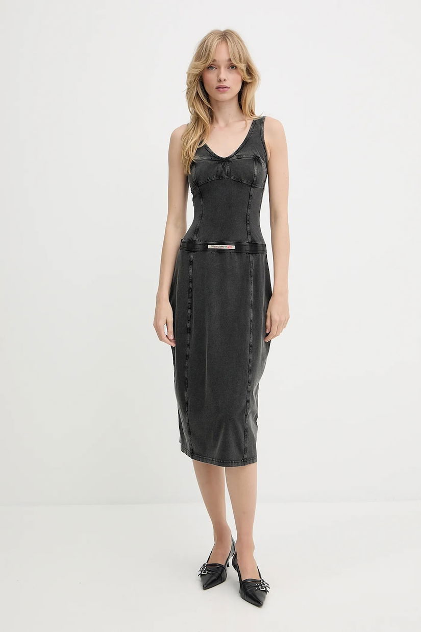 Diesel rochie D-INNY DRESS culoarea gri, mini, drept, A16591.0NJBJ