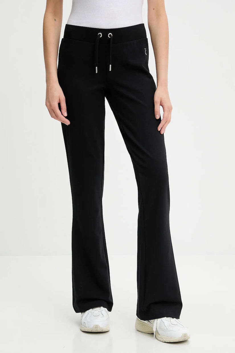 Juicy Couture pantaloni de trening JERSEY APOLLO PANT culoarea negru, cu imprimeu, JCWBJ125311