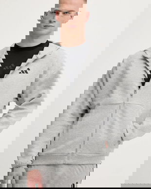 adidas bluză Future Icons culoarea gri, cu glugă, melanj, JD4945