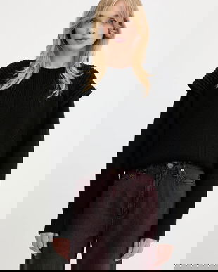 IRO pulover de lână culoarea negru, călduros, WF12AHANU