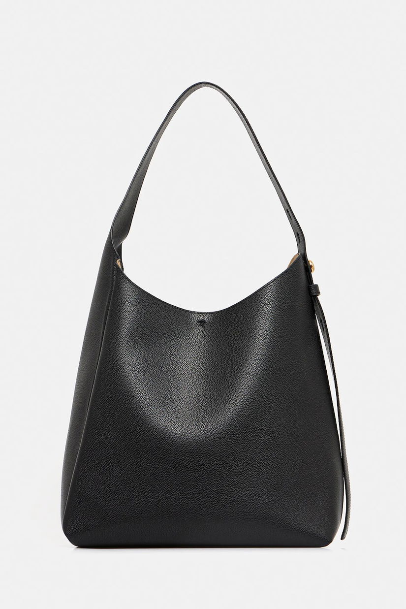 Tory Burch poșetă de piele Romy Hobo culoarea negru, 170964-001