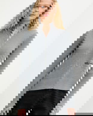 Karl Lagerfeld Jeans cardigan din bumbac culoarea gri, light, A3W18010