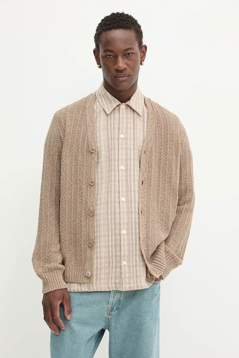Samsoe Samsoe cardigan din bumbac SAMICAH culoarea bej, M25200023