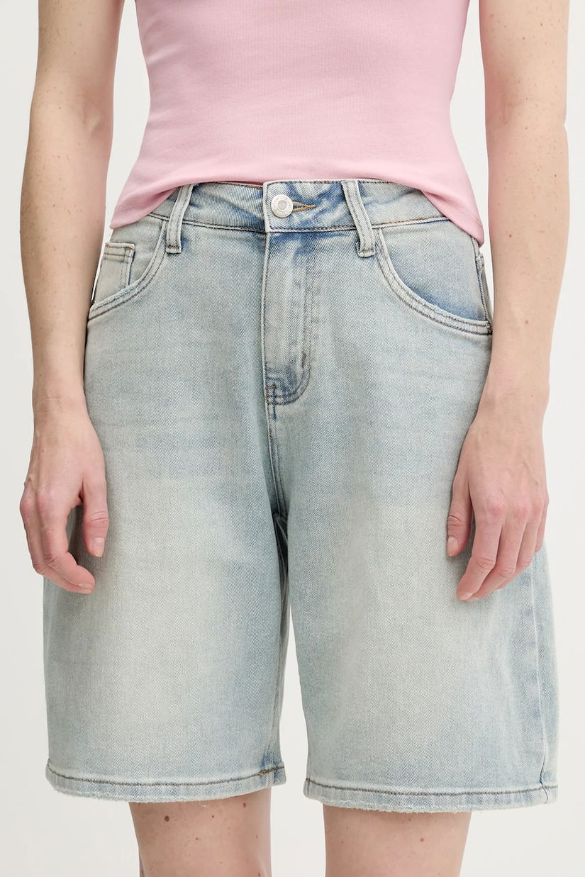 Answear Lab pantaloni scurti jeans neted, high waist
