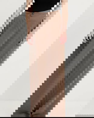 Answear Lab pantaloni culoarea maro, lat, high waist