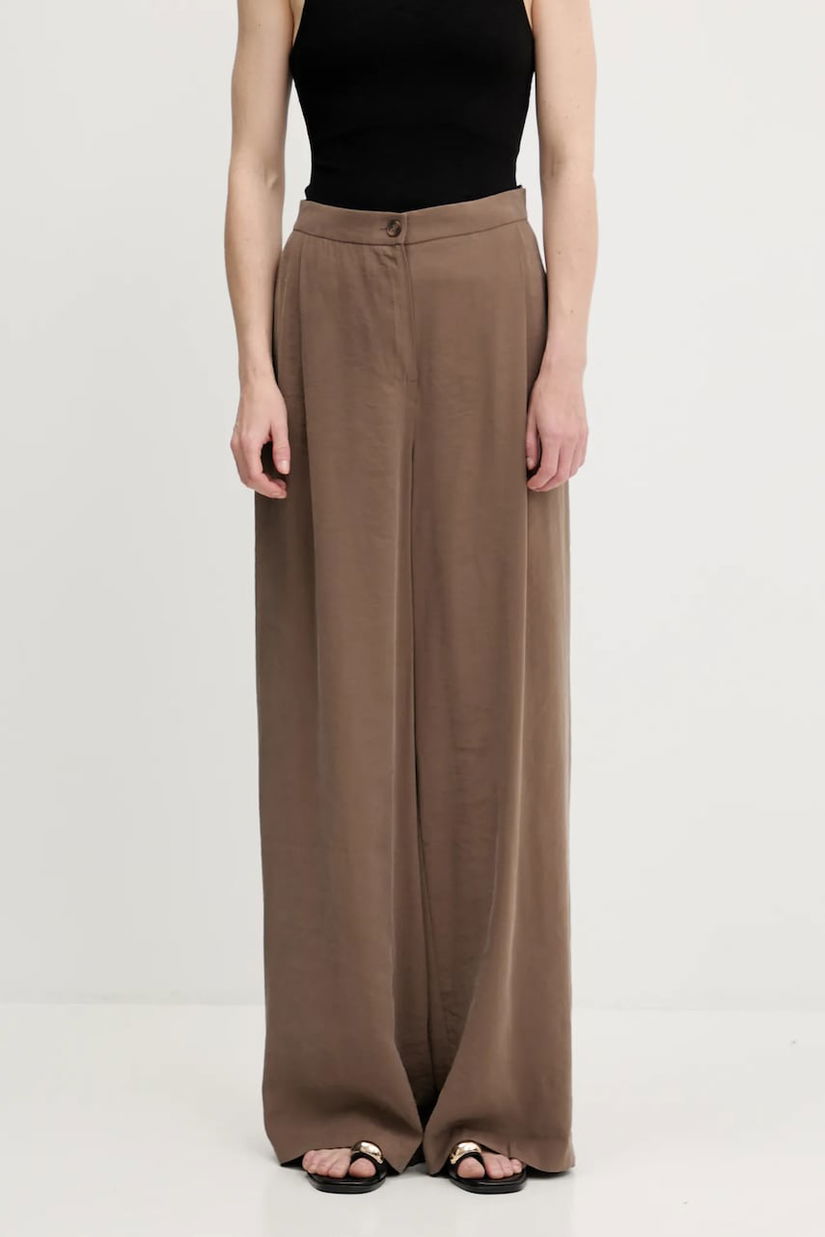 Answear Lab pantaloni culoarea maro, lat, high waist
