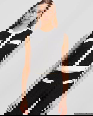 Karl Lagerfeld vestă culoarea negru, A3W18020