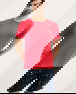 Fila pijamale de bumbac culoarea rosu, cu imprimeu, FPS1222